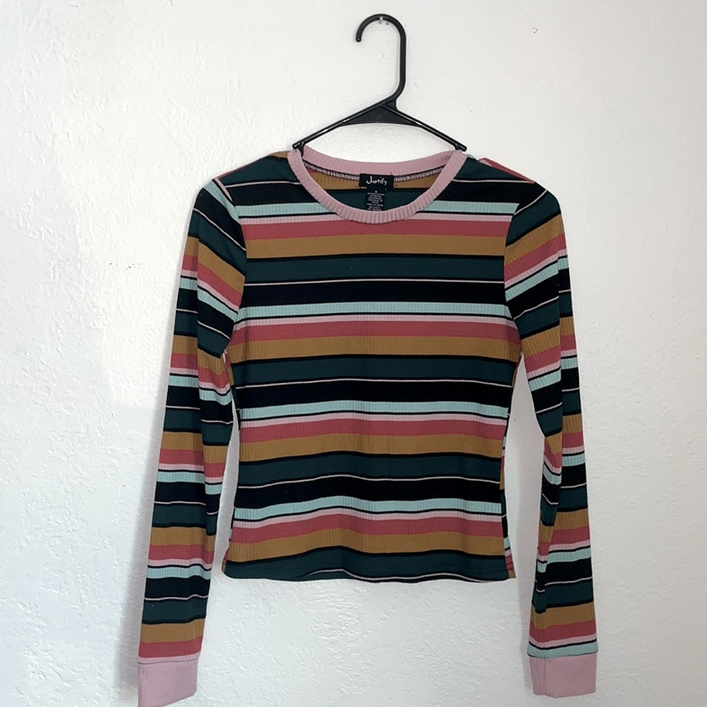 Colorful Striped Long Sleeve Top